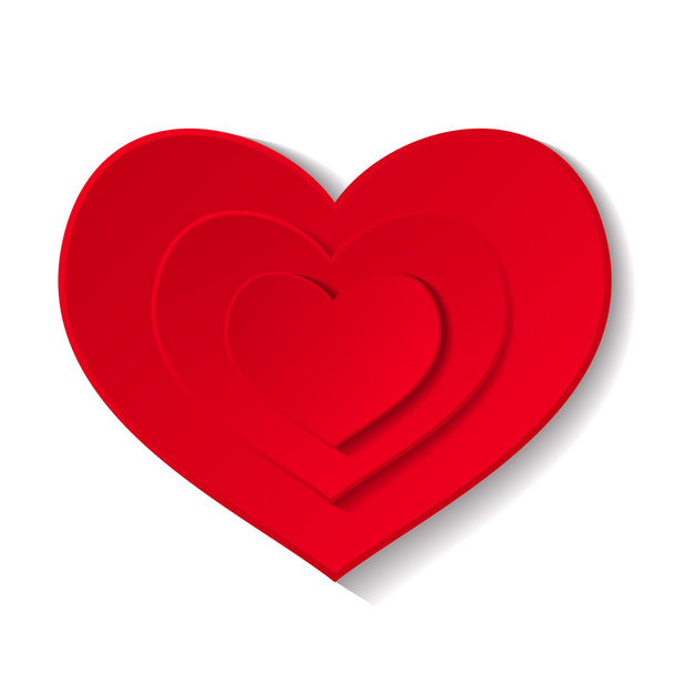 Paper red heart - Vector, imagen