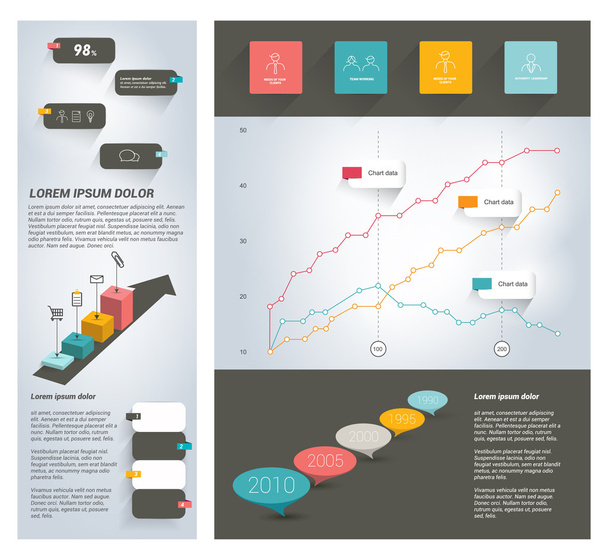 Page template. Infographics set collection. - Vector, Image