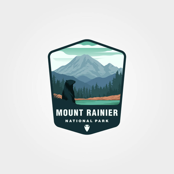 mount Rainier patch logó vektor szimbólum illusztráció design, us nemzeti park logó - Vektor, kép