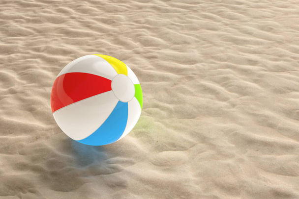 3d rendering colorato beach ball sulla spiaggia - Foto, immagini