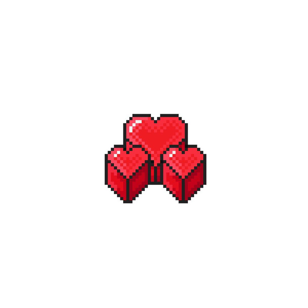 Pixel art boîte coeur. Pixel art du cœur. Illustration vectorielle. Saint-Valentin. Amour pixel art. - Vecteur, image