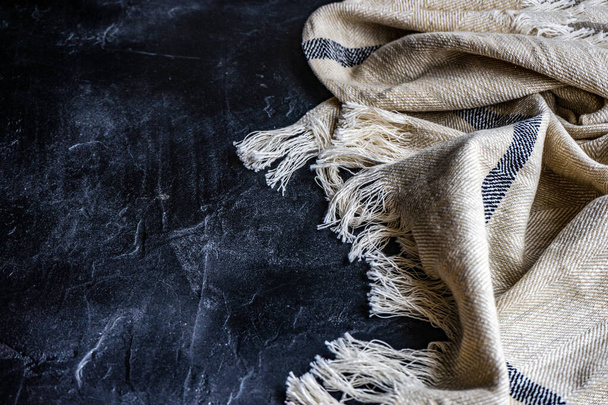 Rustic kitchen towel on the table - Photo, image