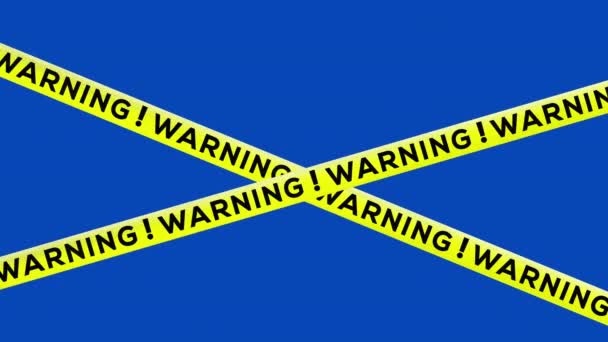 警察に警告しろ。犯罪や事故現場注意テープ。青いクロマキーに隔離されたシームレスなループ - 映像、動画