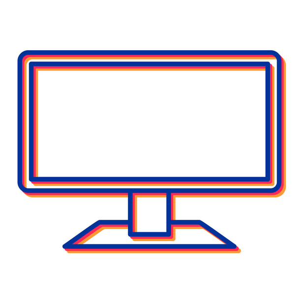 Bilgisayar ekranı simgesi. Web için dizüstü bilgisayar vektör simgelerinin özet çizimi - Vektör, Görsel