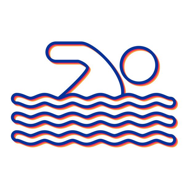 wektor ikony basenu. zarys znaku pływaka. odizolowany symbol konturu ilustracja - Wektor, obraz