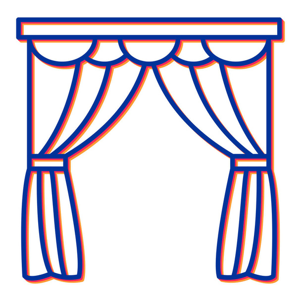 window curtains icon. outline illustration of curtain vector icons for web design - Vector, Image