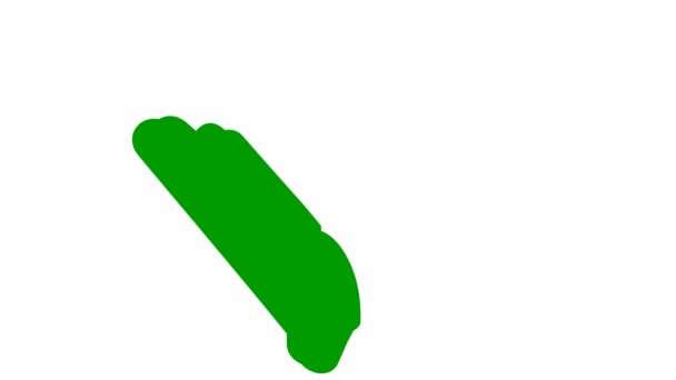 İşaretli işaretli yeşil simge canlandırması. Elle çizilmiş sembol. Vektör illüstrasyonu beyaz arkaplanda izole edildi. - Video, Çekim