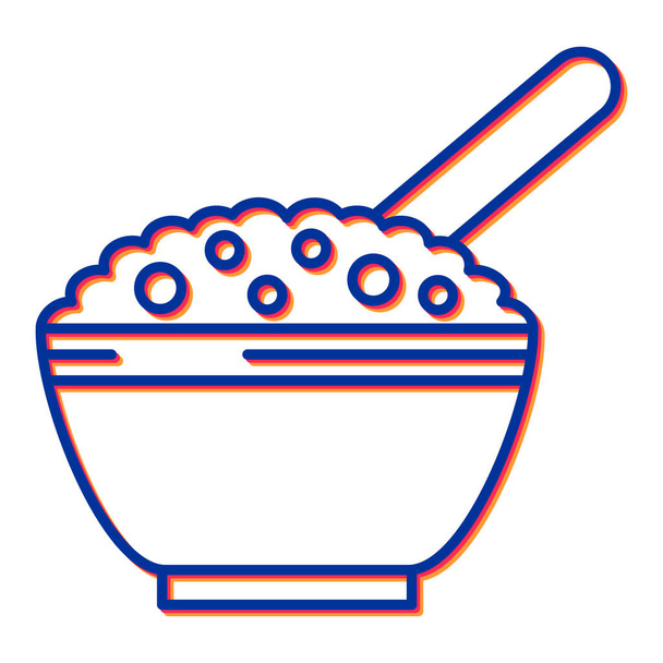 kom soep met eetstokjes en lepel vector illustratie ontwerp - Vector, afbeelding