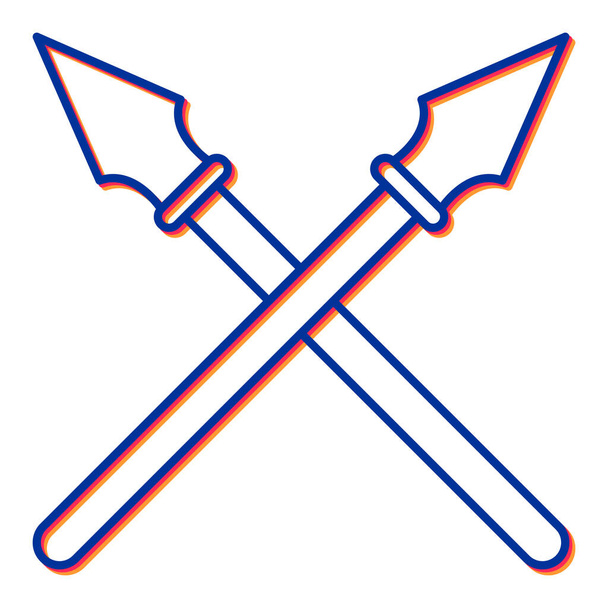 Çapraz kılıç ikonu. Beyaz arkaplanda izole edilmiş web tasarımı için balta vektör simgelerinin basit çizimi - Vektör, Görsel