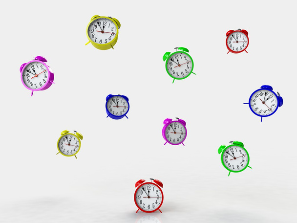 Çalar saat üzerinde beyaz backgkround izole 3d - Fotoğraf, Görsel