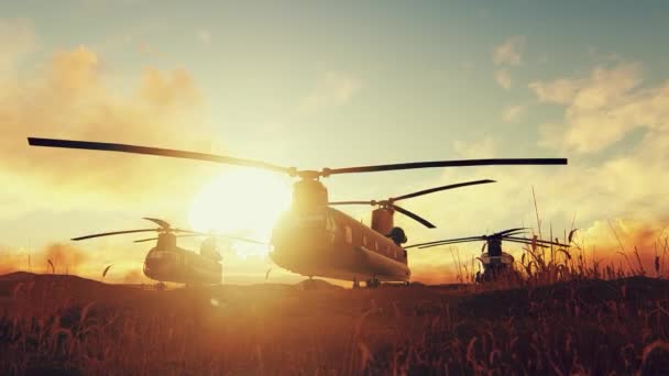 Transportní vrtulníky v poušti - Záběry, video