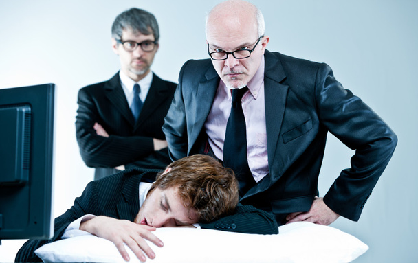 マネージャーと上司を発見する怠惰な従業員 - 写真・画像