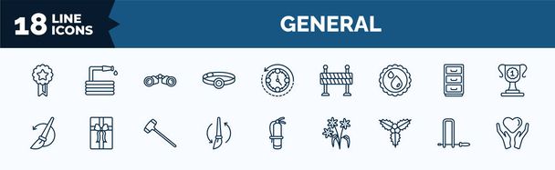 set of general web icons in outline style. thin line icons such as winning, head mirror, save water badge, history brush, brush history, mistletoe leaves, fretsaw, heart between hands vector. - ベクター画像