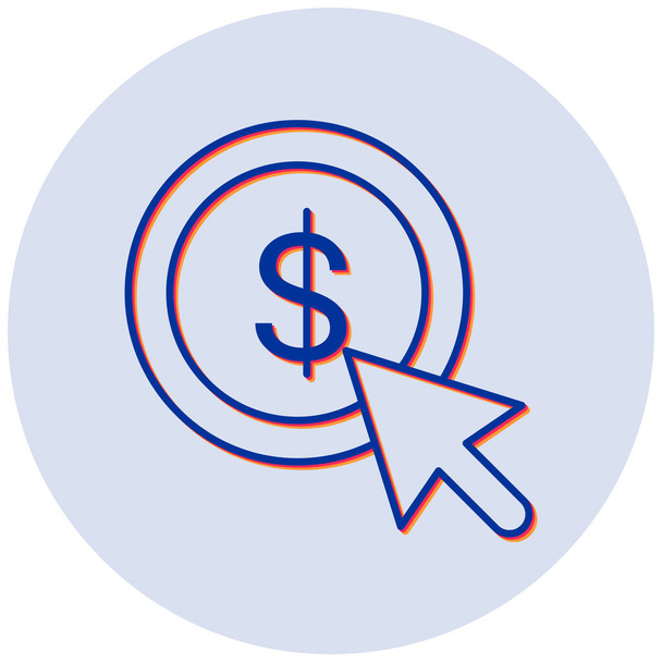 Pay Per Click. icona web semplice illustrazione - Vettoriali, immagini