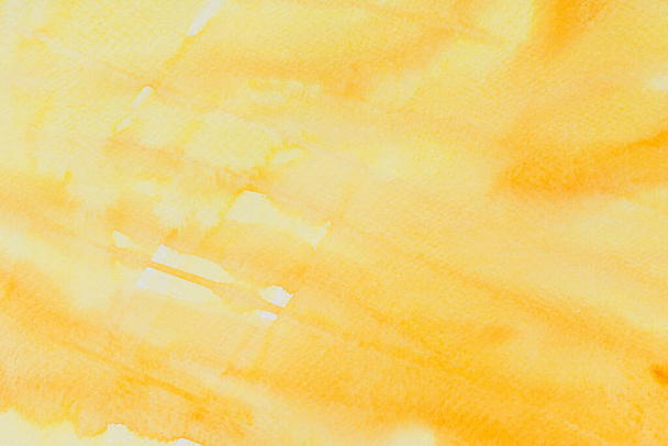 žluté malované akvarel pozadí na papírové textuře - Fotografie, Obrázek