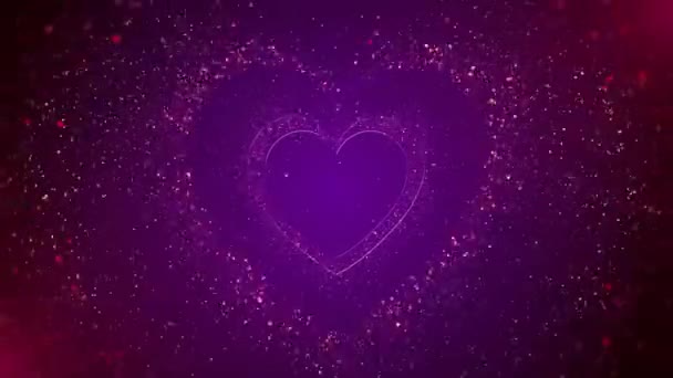 Hearty tło miłości w fioletowym - Materiał filmowy, wideo