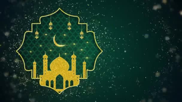 Ramadan Kareem Achtergrond op groene achtergrond - Video