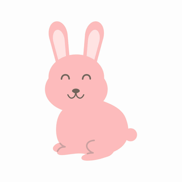 Simple and flat rabbit illustration material - ベクター画像