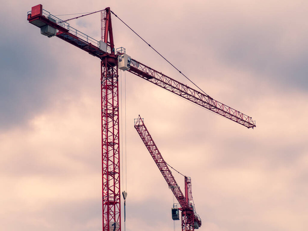 Construction and tower cranes. Construction of new buildings. - Photo, Image