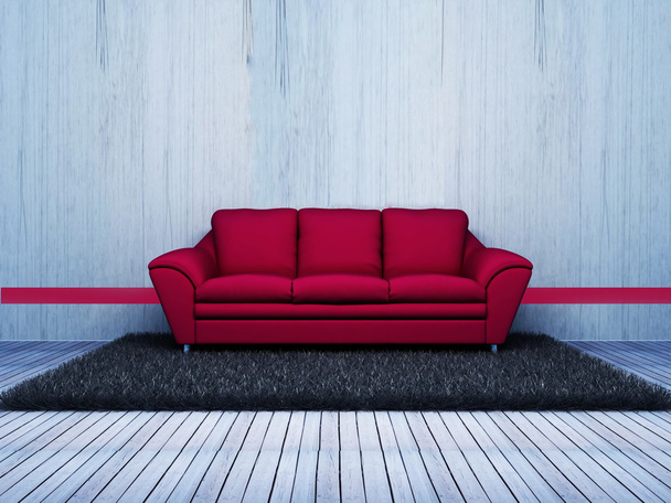 Modern interior design of living room with a pink sofa - Φωτογραφία, εικόνα