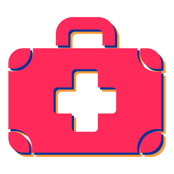 εικονίδιο κυτίου πρώτων βοηθειών. απλή απεικόνιση του συμβόλου φορέα ιατρικής τσάντας για το διαδίκτυο - Διάνυσμα, εικόνα