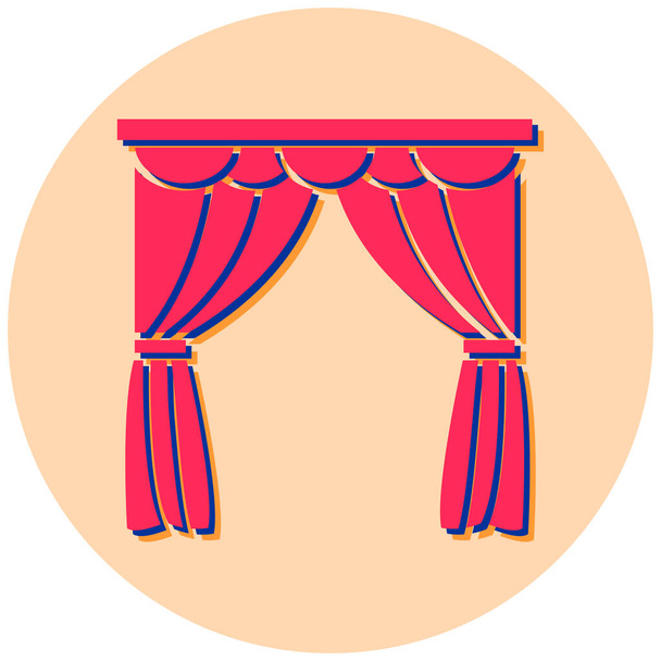 icona delle tende della finestra. illustrazione piatta del disegno del simbolo vettoriale della tenda. - Vettoriali, immagini