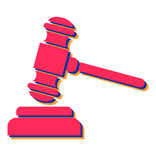 Δικαστής Gavel εικονίδιο. εικονογράφηση κινουμένων σχεδίων του νόμου δικαστήριο διανυσματικά εικονίδια για web design - Διάνυσμα, εικόνα