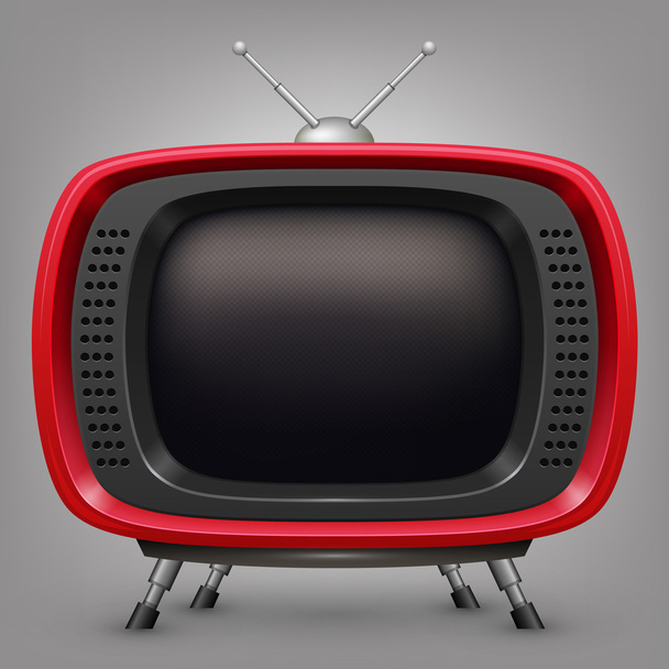 Retro red tv - Vector, Image