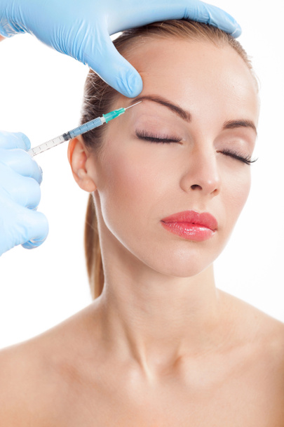 Cosmetic injection of botox, close-up  - Zdjęcie, obraz