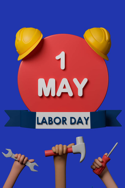 3D Rendering Labor Day Plakat Illustration. - Foto, Bild