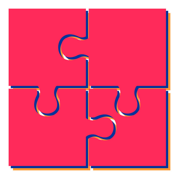 puzzelstukjes met puzzelstukje. vectorillustratie - Vector, afbeelding