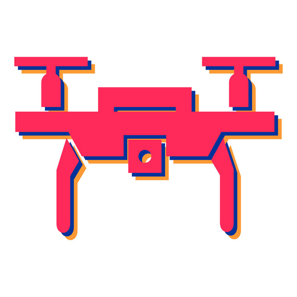 İHA simgesi. Web için oyuncak helikopter vektör simgelerinin düz çizimi - Vektör, Görsel
