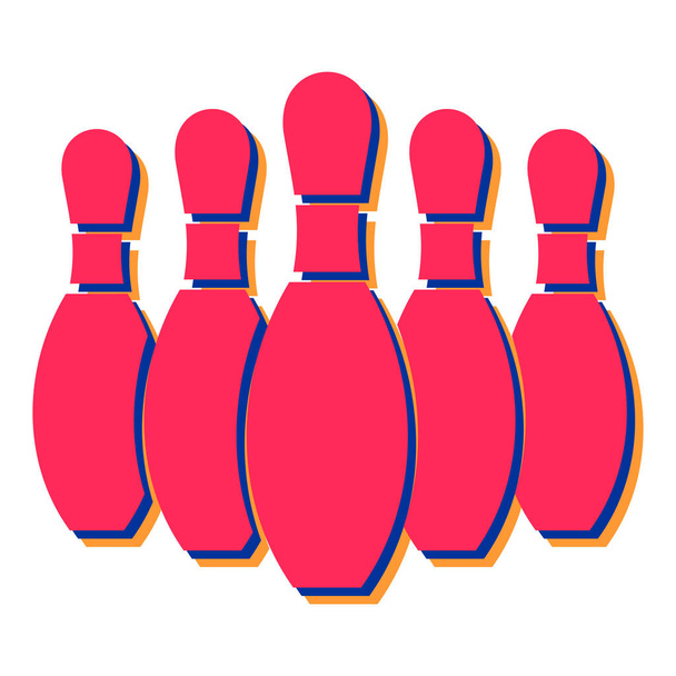 bowling pins icon. vector illustration - Vector, Image