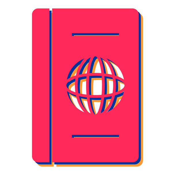 paszport z ikoną czerwonej książki odizolowany na białym tle. ilustracja wektora - Wektor, obraz