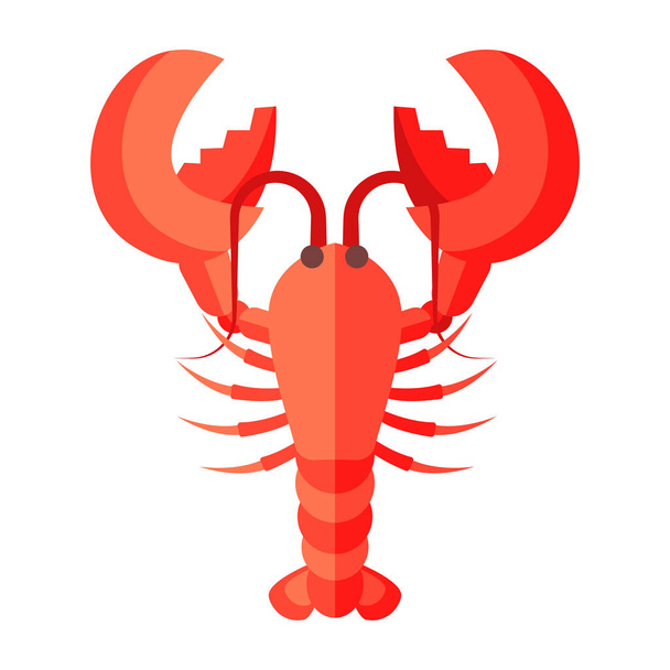 Kreskówka czerwony homar wektor izolowany obiekt ilustracja - Wektor, obraz