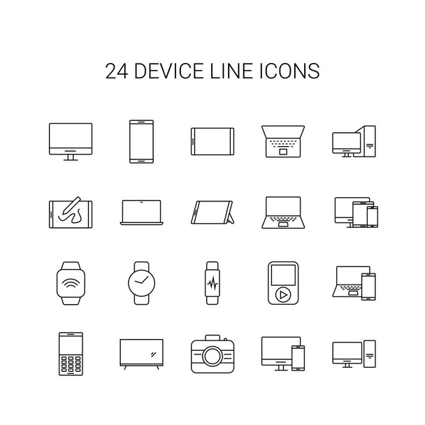 Line icon set. Device pack. Vector Illustration - Vektor, obrázek