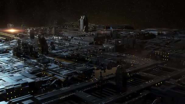 3D animation - Μοντέλο εξωγήινης επιστημονικής φαντασίας πόλης - Πλάνα, βίντεο