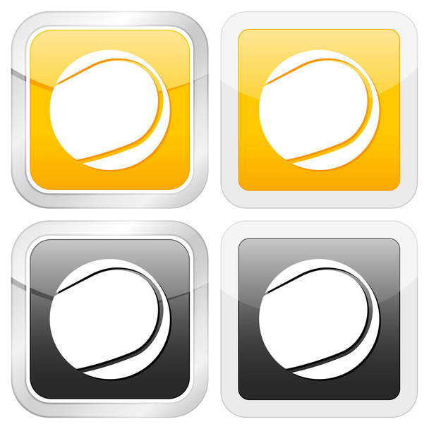 square icon tennis ball - Vector, Image