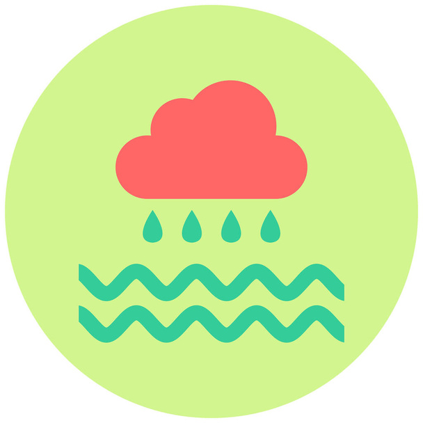 嵐の天気。Webアイコンシンプルなイラスト - ベクター画像