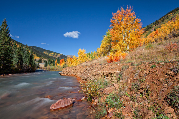 Krajobraz jesieni górski potok - Zdjęcie, obraz