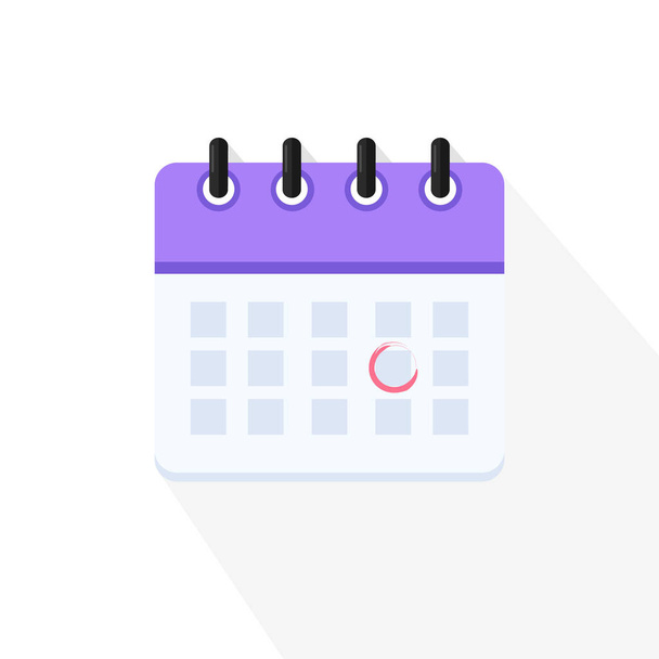Icono del calendario. Calendario fecha límite o recordatorio de eventos. Ilustración vectorial aislada - Vector, Imagen