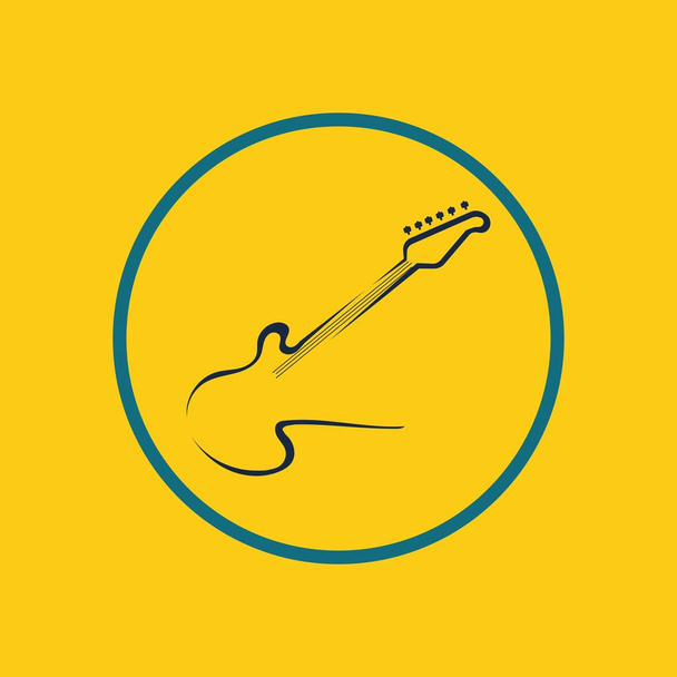 Šablona návrhu loga kytarové hudby Vektorové ilustrace - Vektor, obrázek