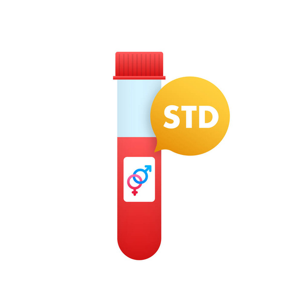 Std banner design.STD, szexuális úton terjedő betegség vektor ikon - Vektor, kép