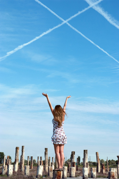 The girl against the sky - Photo, Image