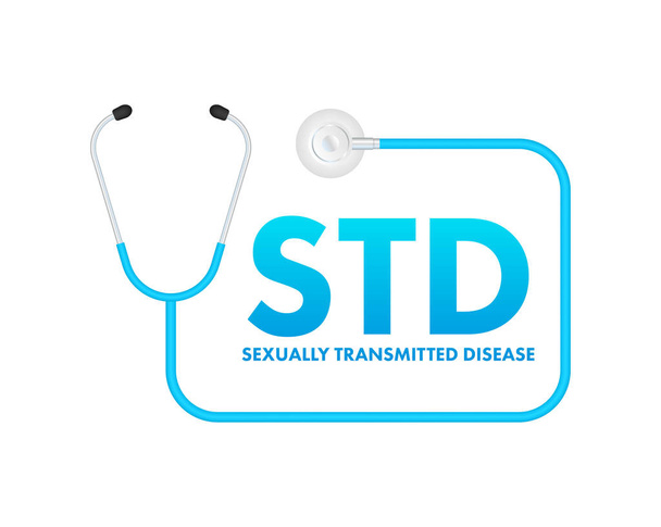 Enfermedades de transmisión sexual. Icono con enfermedades de transmisión sexual. - Vector, imagen