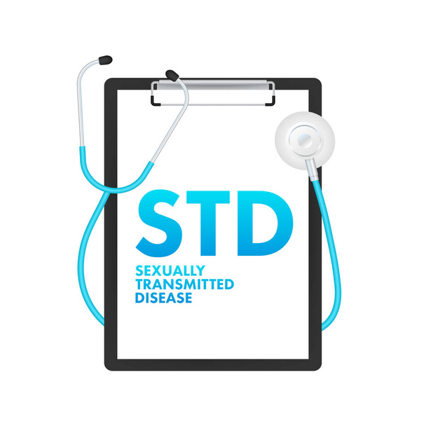 Σεξουαλικά μεταδιδόμενη ασθένεια Εικονίδιο με σεξουαλικά μεταδιδόμενη νόσο. - Διάνυσμα, εικόνα