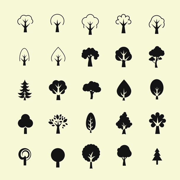 Иконки деревьев
 - Вектор,изображение