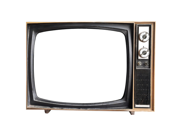 Klassiker Vintage Retro alten Fernseher mit staubigen isoliert auf weißem Hintergrund - Foto, Bild