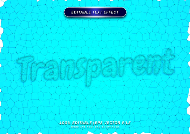 Transparante tekst bewerkbaar effect met abstracte achtergrond - Vector, afbeelding