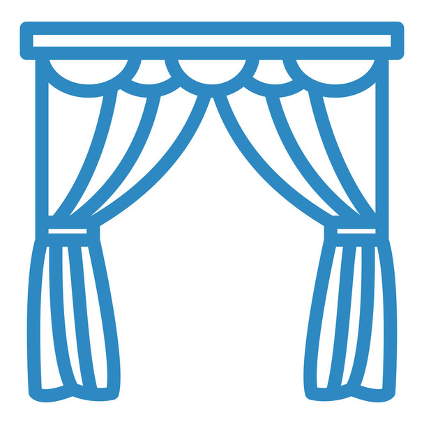 window curtains icon. outline illustration of curtain vector icons for web design - Vector, Image